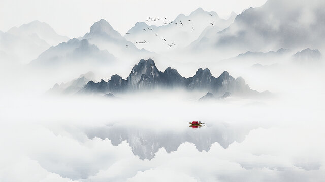 山水水墨背景图