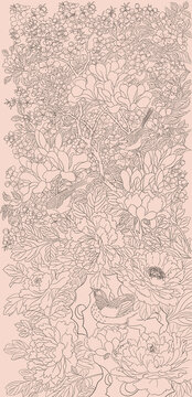 古典花鸟画线稿