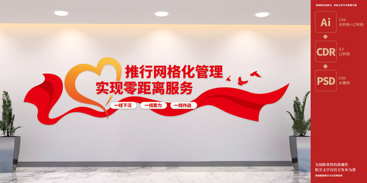 网格化管理服务中心文化墙