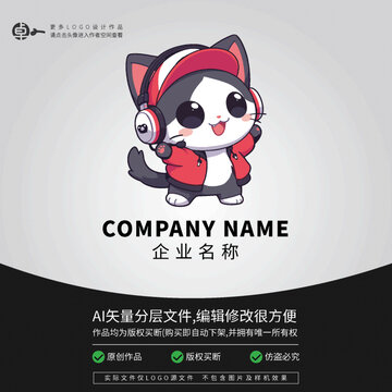 logo潮玩小猫咪星人卡通时尚