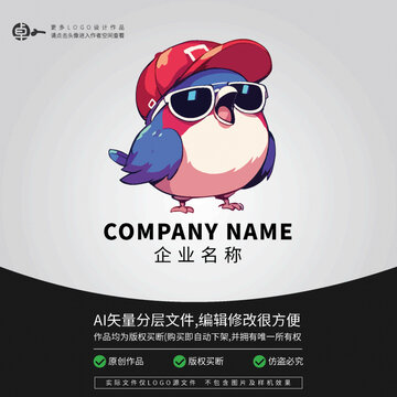 小鸟麻雀潮玩时尚卡通logo