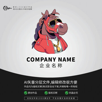 卡通logo潮玩赛马人时尚
