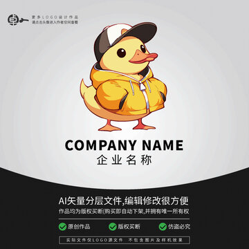 小黄鸭鸭子运动潮流卡通LOGO