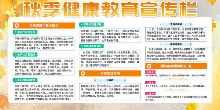 秋季健康教育宣传栏