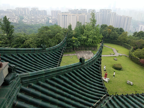 雾都苍翠红裳临阁