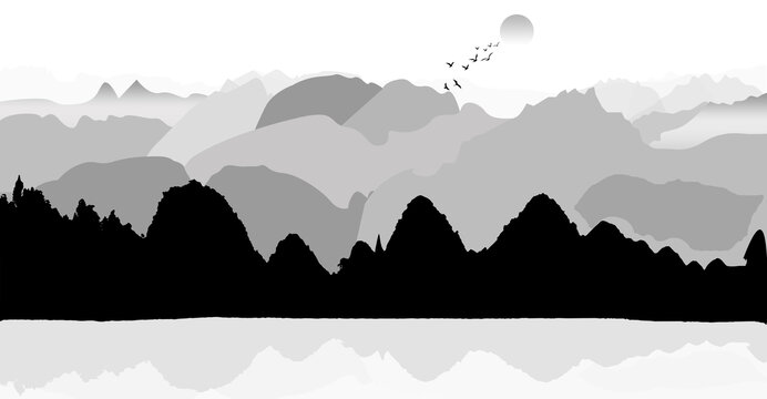 水墨山水画