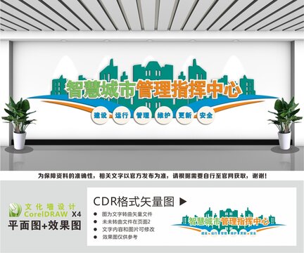 智慧城市管理指挥中心文化墙