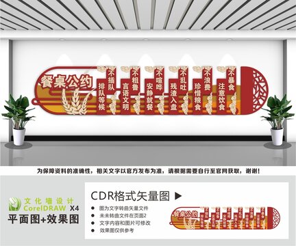 餐桌公约文明餐厅文化墙