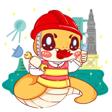 2025蛇年月历五月劳动者航天