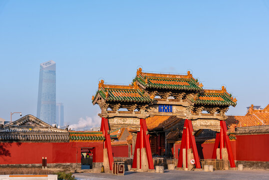 中国辽宁沈阳故宫文德坊牌楼