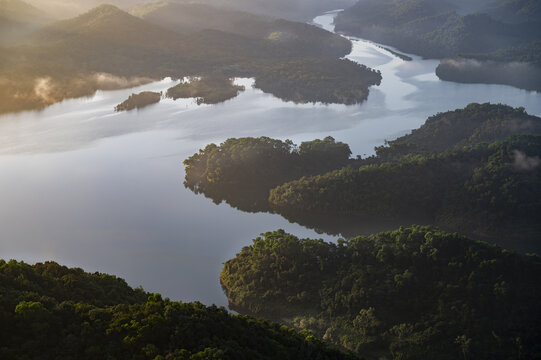 中山五桂山狮头山长江水库日出