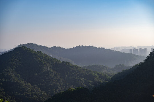 中山五桂山狮头山长江水库日出