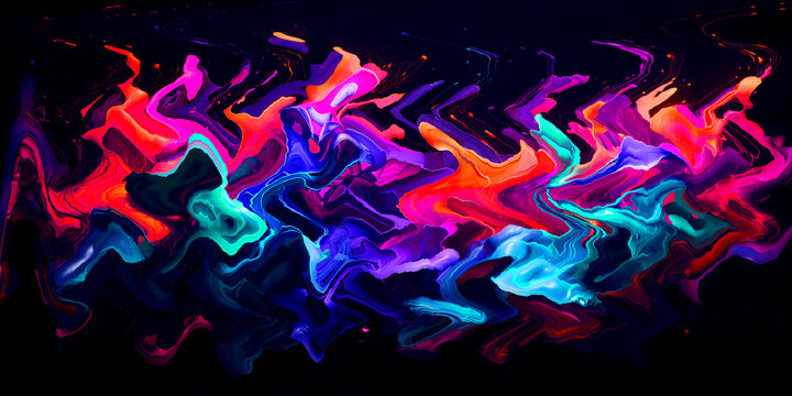 绚丽酒吧舞台背景墙壁画