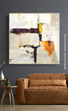 现代轻奢简约肌理油画装饰画