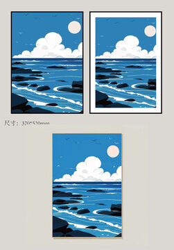 海岸装饰画