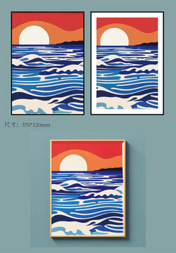 海浪美景装饰画