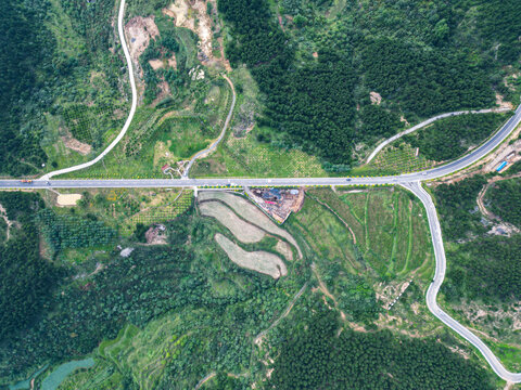 航拍南太行山路
