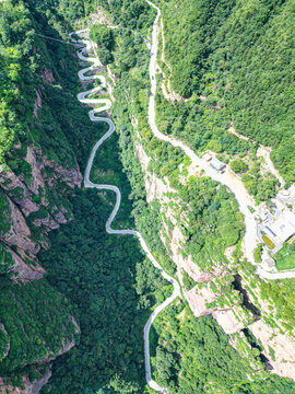 航拍太行十六拐山路竖版