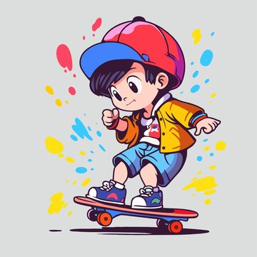 滑板男孩