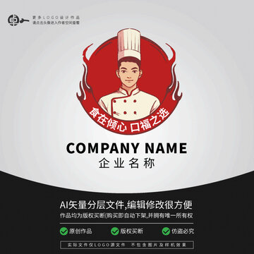 卡通男厨师餐饮LOGO