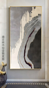 欧式复古抽象大理石纹玄关装饰画