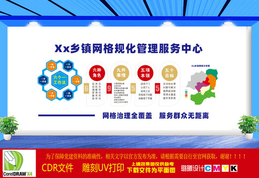 社区网格化管理服务中心文化墙