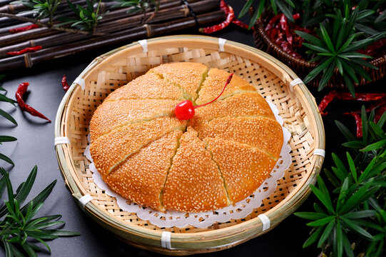 豆沙芝麻饼