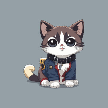 可爱小猫T恤图案
