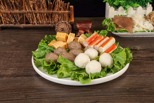 火锅丸子拼盘牛肉丸鱼丸鱼豆腐