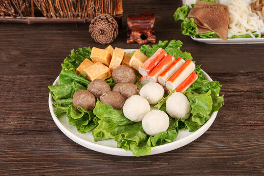 火锅丸子拼盘牛肉丸鱼丸鱼豆腐