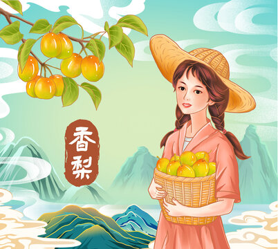 香梨女人插画