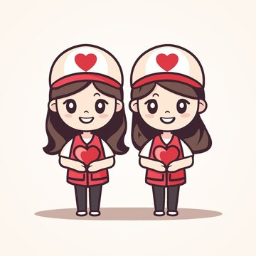 志愿者手绘插画