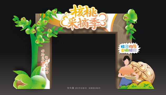 核桃采摘季门头