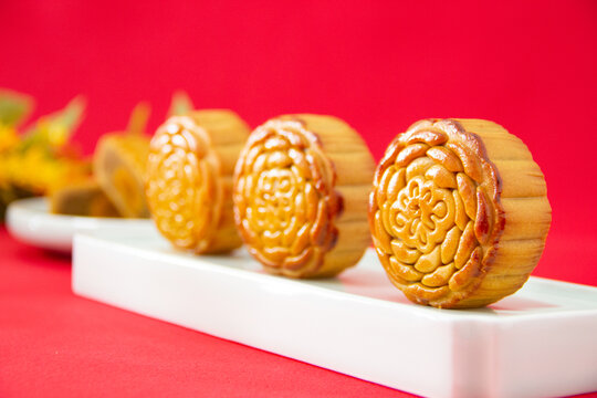 手工月饼特写