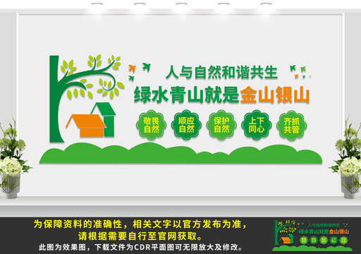 人与自然和谐共生文化墙