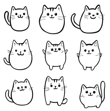 猫咪卡通文创图案