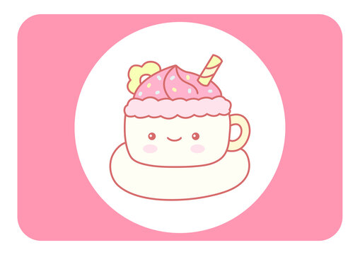 卡通可爱蛋糕甜品LOGO插画
