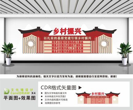 党建引领乡村振兴文化墙
