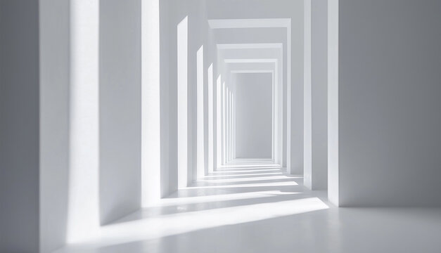 白色建筑光影投射