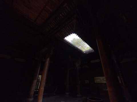 江南徽派天井画框风景