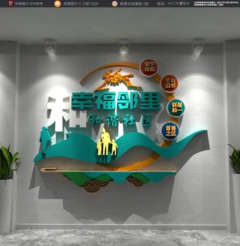 幸福邻里和谐社区文化墙