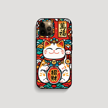 国潮招财猫爆款手机壳