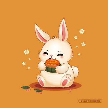 兔子吃月饼