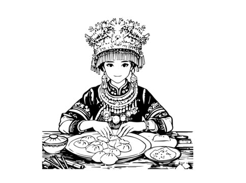 包饺子的姑娘
