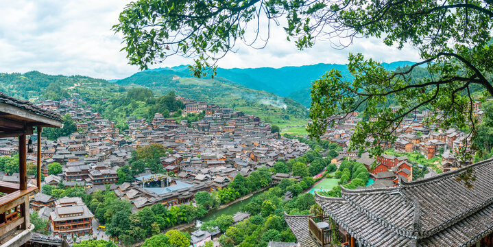 山川异域风情小镇山村老屋