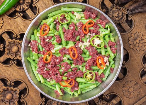 豆角蒸牛肉