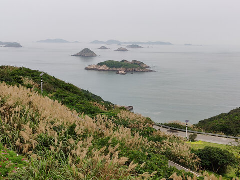 海岛舟山花鸟岛群岛海岸线风光