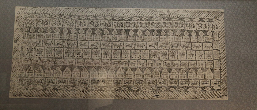 柿蒂云朵如意画像砖拓片