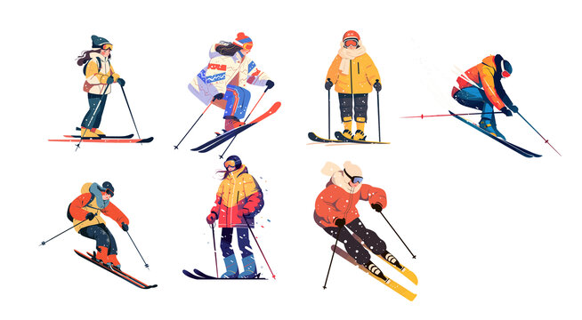 滑雪人物素材图片
