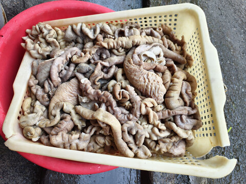 煮熟的猪大肠